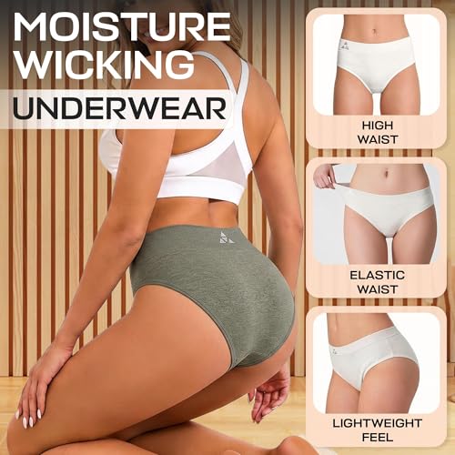 Image of Balanced Tech Moisture Wicking Underwear for Women, Seamless Workout Hipster Brief Bikini Panties