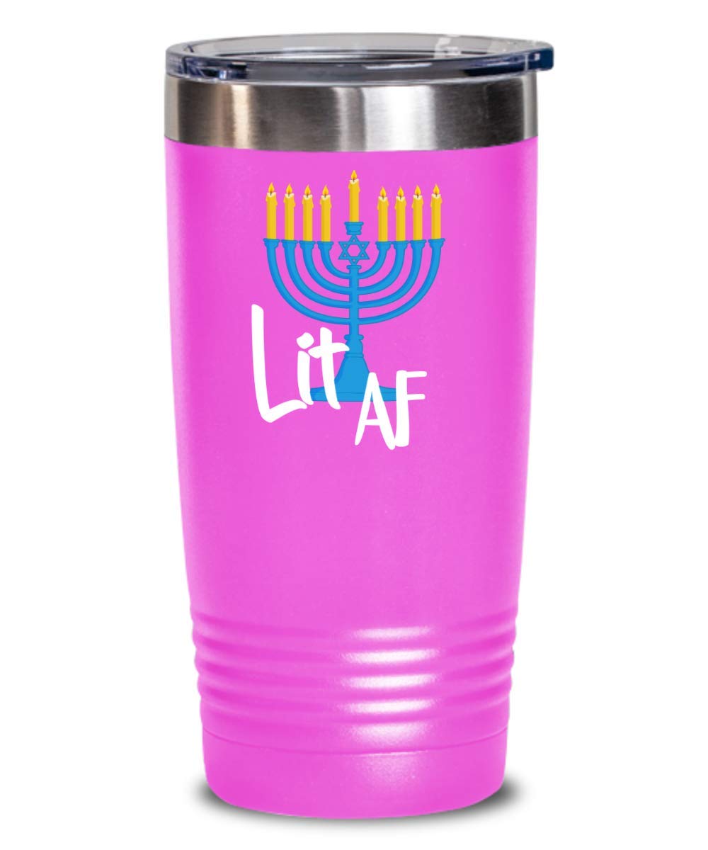 Hannukah Menorah Gifts Lit As Fck Funny Hannukah Tumbler For Men and Women Menorah Hannukah Gifts Candles Hannukah Presents Jewish Gift Ideas Sarcasm