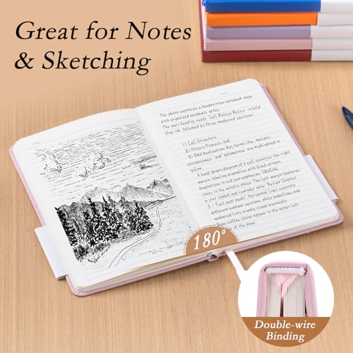 Carnet de notes rose Deli ligné format A5 pour écriture chic - 4