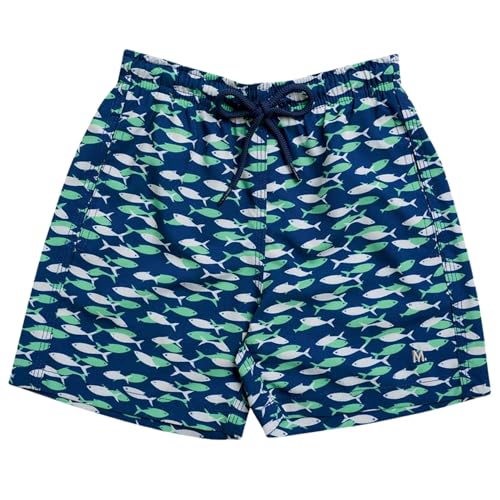 MASH INFANTIL Bermuda Short Praia Dryfast Peixinho Menino, Azul Marinho, M