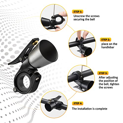ROCKBROS Bike Bell, Loud Retro Bicycle Universal Copper Alloy Horn 120dB Water Resistant Cycling Bell for MTB Road Kids Bike - Image 2