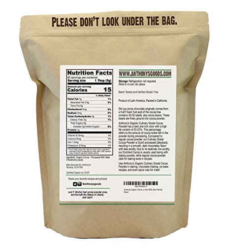 Anthony'S 62-DL2D-10XT Organic Culinary Grade Cocoa Powder thumb #1