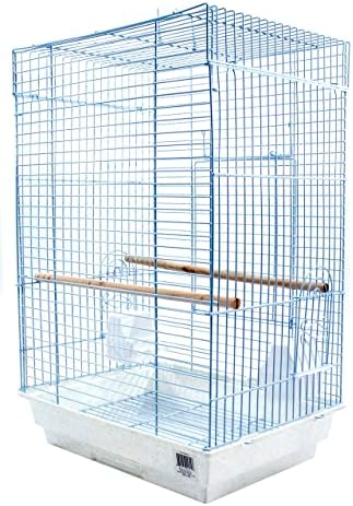 PENN-PLAX Cockatiel & Small Parrot Starter Kit with Birdcage, Cover, and Accessories – Great for Cockatiels, Conures, and Small Parrots – Square Dome – White