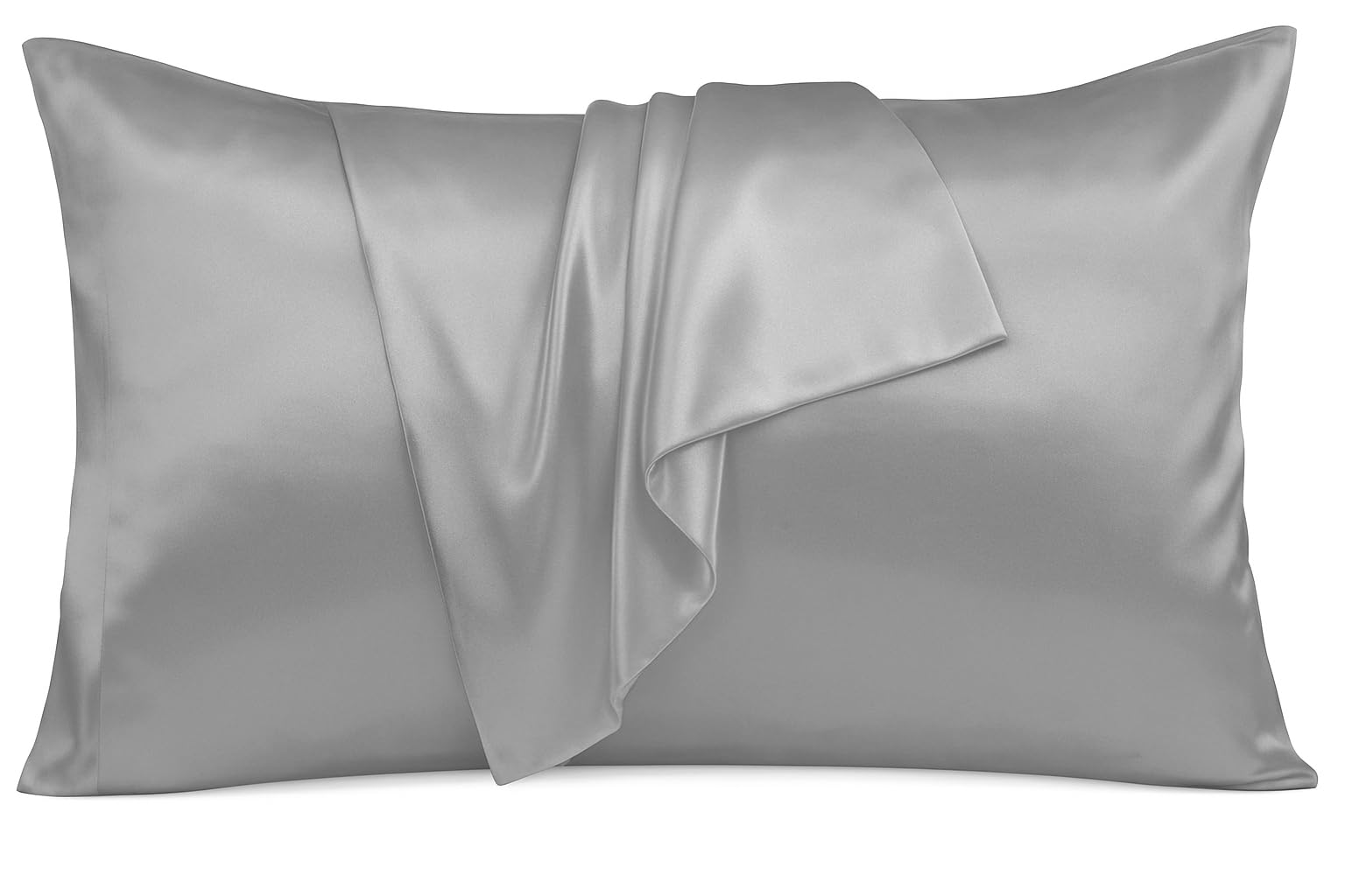 INSPIRE HOMEWARE Grey Silky Pillowcases 2 Pack for Hair and Skin, Ultra Soft as Silk Pillowcase with Envelope Closure, Hypoallergenic Pillow Covers- Best Gift for Women (50x75cm)