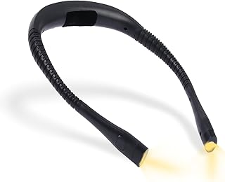 Book Light, 3-Color & 9-Brightness Reading Light, Bendable Neck Light, 80-hr Lasting Rechargeable Lamp, Perfect Book Light for Reading in Bed, Knitting, Camping, Book Lovers Gifts (Black)