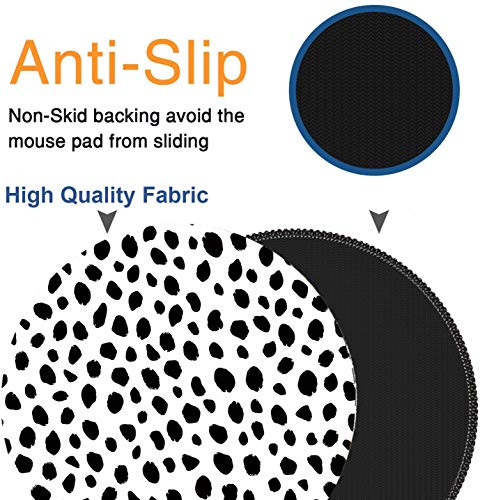 Round Mouse Pad Non-Slip Rubber Base Mouse Pads With Stitched Edge Lycra Cloth Mouse Mat For Computer Desktops, Pc, Laptop Office And Home Gaming Mouse Pad-7.9 X 7.9Inch (Polka Dots) #TOP3