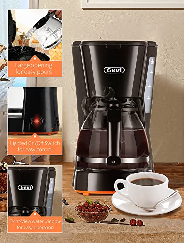 Gevi Cafetera pequeña de 5 tazas, cafetera compacta con filtro reutilizable, plato de calentamiento y cafetera para el… - Imagen 7