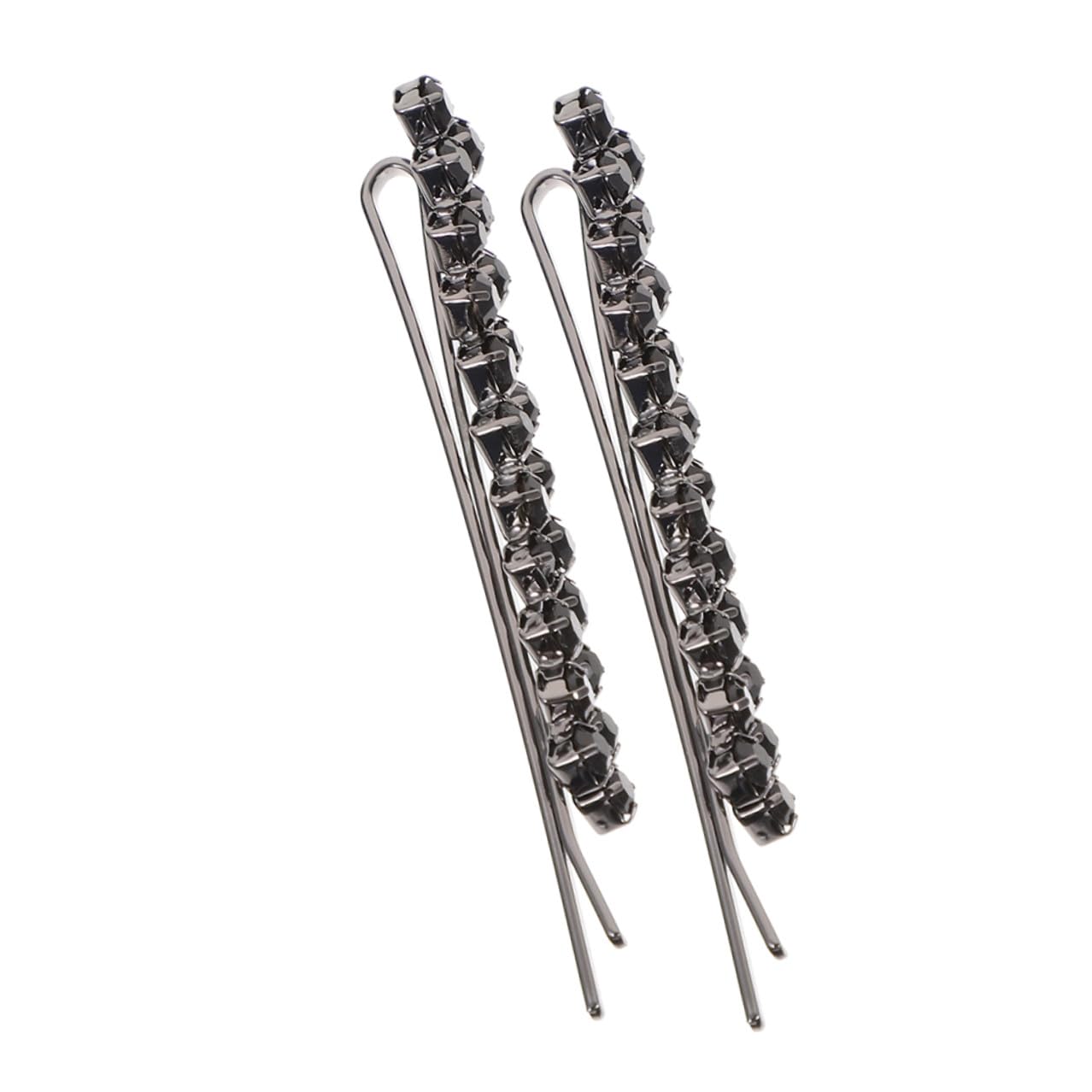 Alipis 2pcs Shiny Black Rhinestone Hair Clips Metal Bobby Pins Decorative Hair Jewelry Accessories for Women Wedding Party Styling Tools - Image 1 of 9