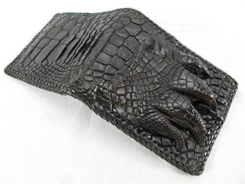 Pelgio Genuine Crocodile Alligator Foot Claw Skin Leather Handmade Wallet (Brown) #TOP3