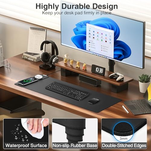 Image of Magnetic Wireless Charging Mouse Pad, 27.5 inchx11.8 inch in, Black