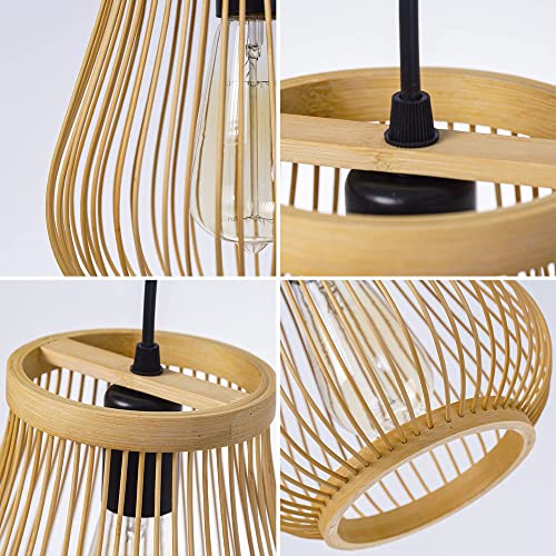 Lustre en bambou contre la lumière agressive dans la chambre - 6