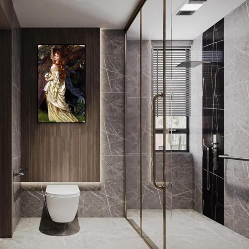 Peinture sur toile Ophelia haut de gamme de 110x70cm avec encadrement noir premium pour salon - 4