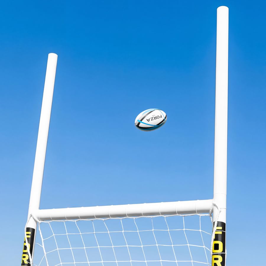 FORZA 3v3 Mini but de football et rugby – But de jardin multi-sports avec cadre en uPVC, filet résistant aux intempéries