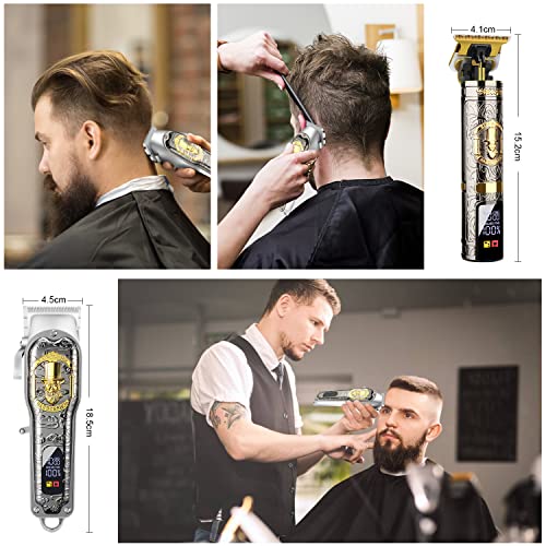 Image of HIENA PRO Professional Hair Clippers Cordless Rechargeable Hair Clipper with LED Display (Black LCD) for Men