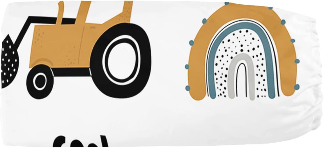 Axolotl Trucks Quilt Set for Boys,Cartoon Trucks Kids Bedding Set Soft Comforter Bed Set Including Quilt,Fitted Sheet & Bed Skirt, for Boys,White