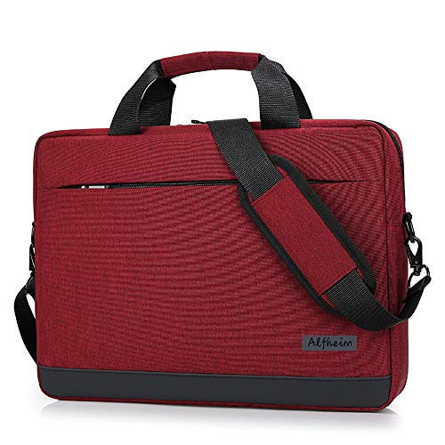 Alfheim - Laptop Messenger & Shoulder Bags for Men Women, Briefcase Handbag Fit for 14 Inch Laptop,Waterproof,Lightweight Notebook Bag,for Student/Business/Commute/Travel (Red)