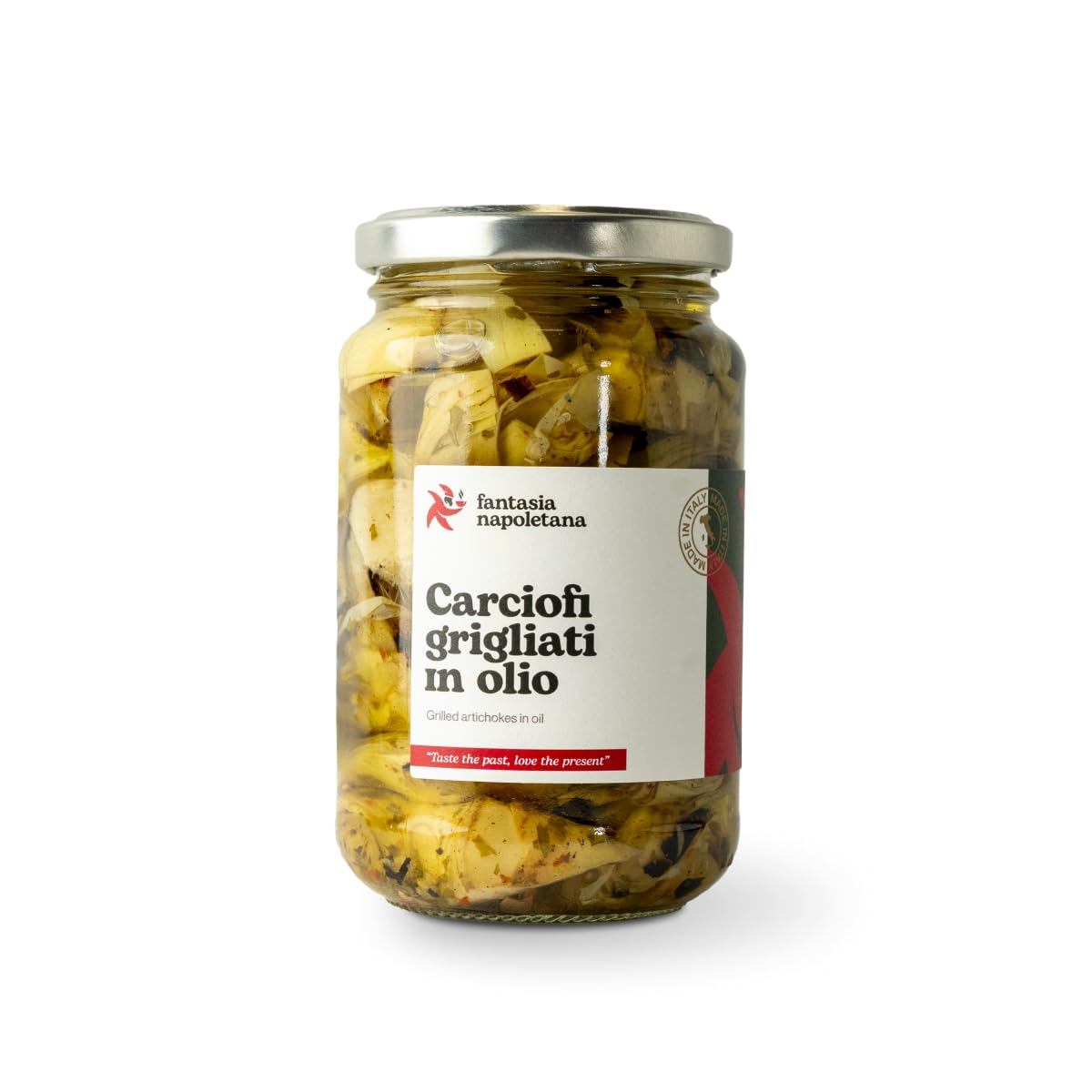 Carciofi grigliati a spicchi sott'olio Fantasia Napoletana, 3 Vasi da 370 ml, Ideale come Aperitivo, Contorno.