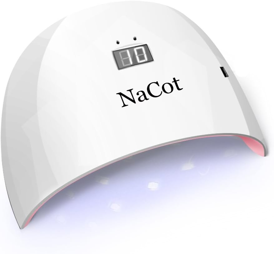 LED UV Nail Dryer Lamp - NaCot Professional 24W Portable Eye and Skin Friendly Quickly Dry Gel Nail Polish Curing Lamp Light with Automatic Sensor LCD Screen Time Display at Home and Salon