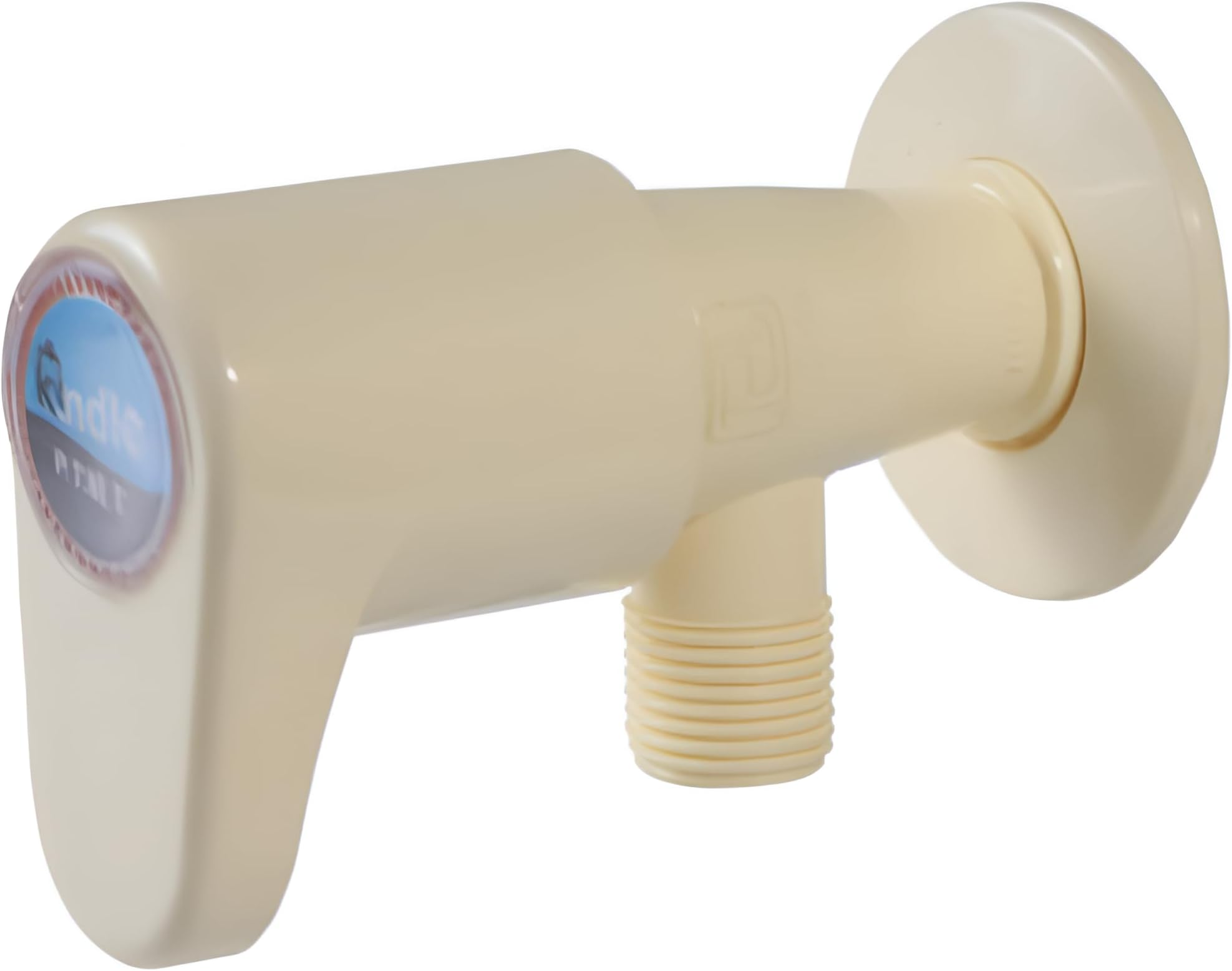 NEW WARE® PVC Angle Cock for Bathroom | Plastic Angle Valve Stop Cock with Wall Flange | Hot & Cold Water Compatible | Rust-Free & Durable