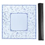 TIASUSAN Large Blue Mahjong Mat (31.5” x 31.5”) with Black Carrying Bag, Anti-Slip, Noise-Reducing Table Cover for Mahjong, Poker, Board Games, Dominoes, and Card Games