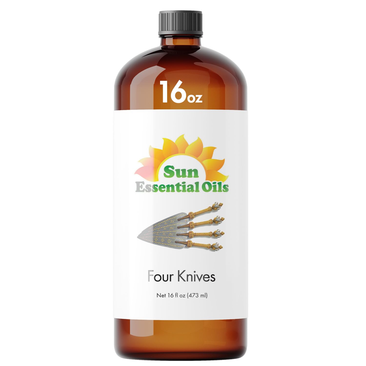 Sun Essential Oils – 16 oz Four Knives Essential Oil Blend with Eucalyptus, Clove, Rosemary, Lemon & Cassia – Spicy Scent for Diffuser, Skin, Candle Making, Cleaning, DIY & More