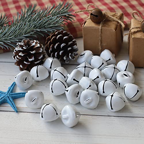 U/B Country Primitive Craft Jingle Bells, Christmas Bells, For Crafting Wreathcraft Bells, Holiday Home And Christmas Decorationbells 24 Pieces(White 1 Inch) #TOP13