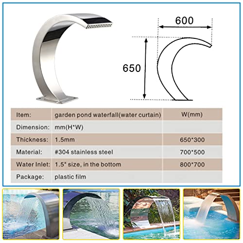 Fontaine Cascade en Acier Inoxydable pour Piscine et Jardin, aménagement paysager intérieur et extérieur.