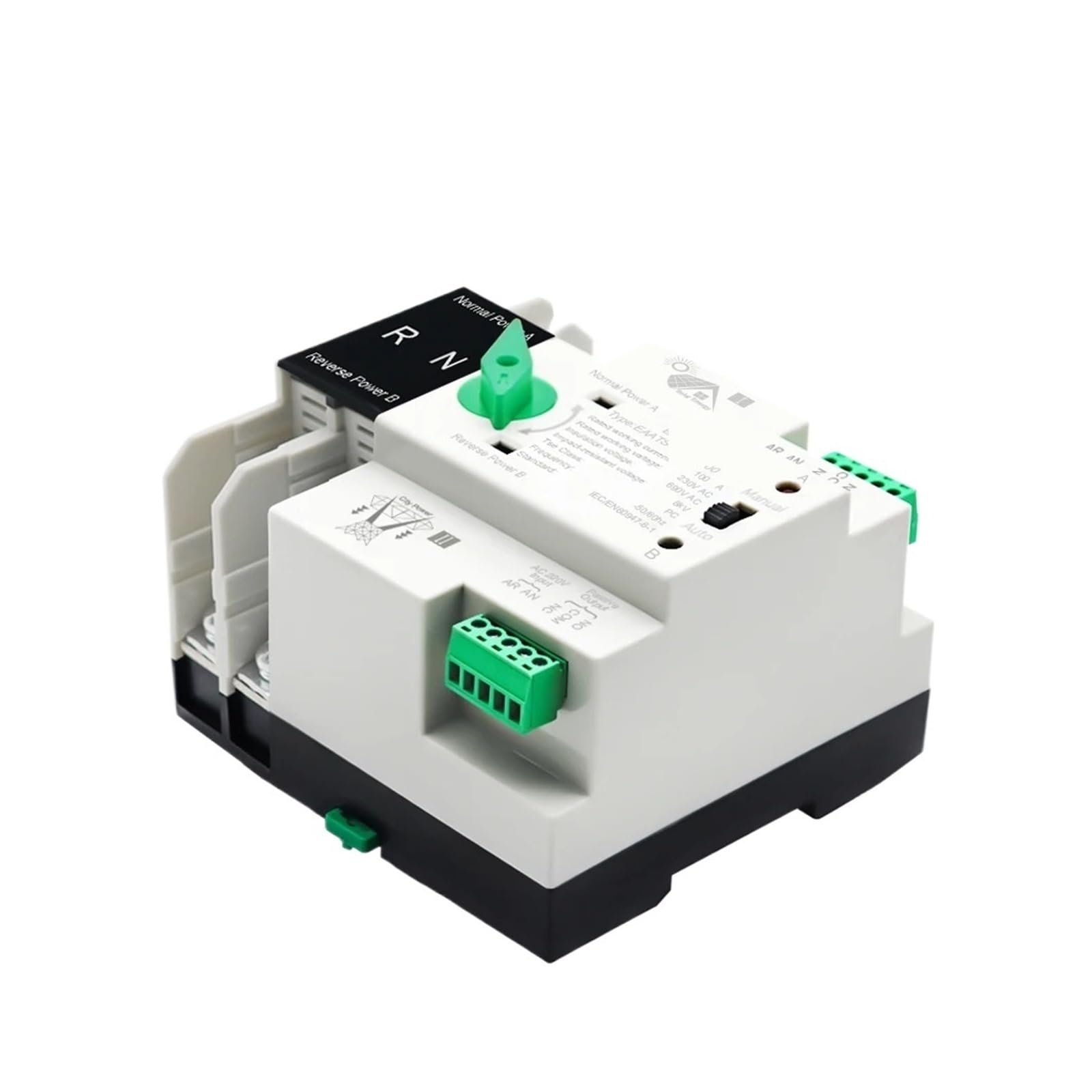 Inverseur automatique 100A rail Din transfert sans coupure