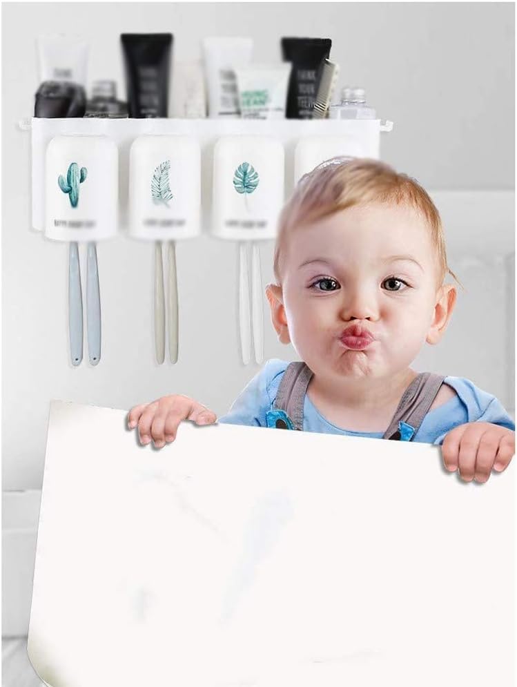 Toothbrush Racks, Punch Free Brushing Cups, Toothbrushes, Racks, Economical Strong, Wall Mounted Mouthwash Cup Set(22cm)