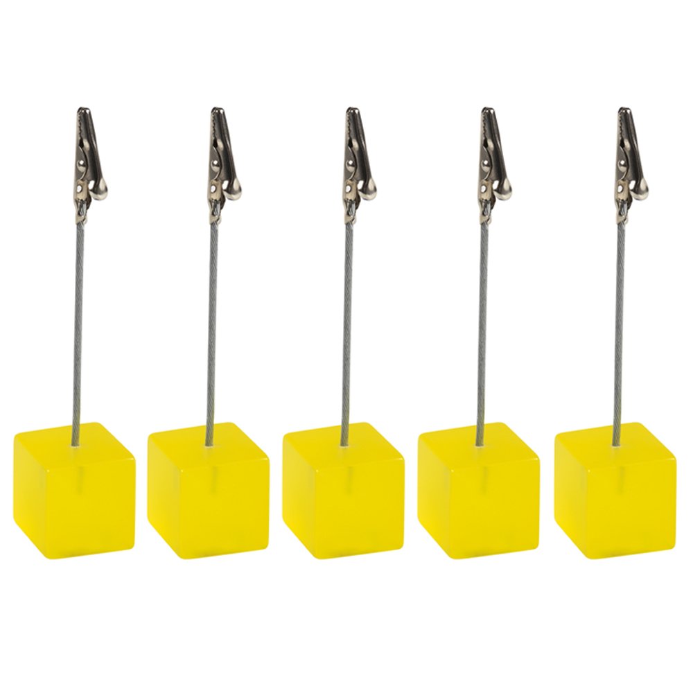 eBuyGB Pack of 5 Wedding Name Table Setting Marker Place Card Holder (Transparent Yellow)