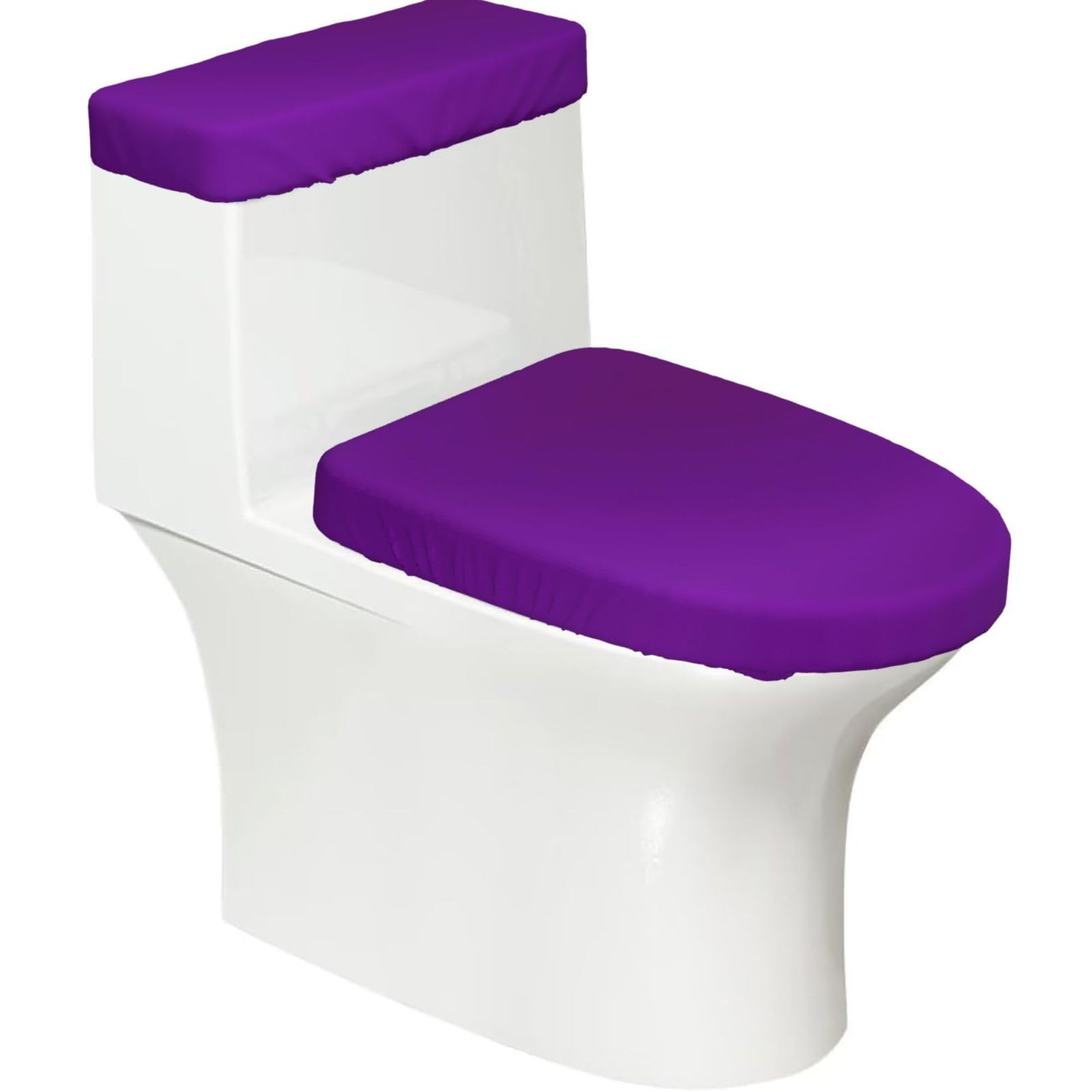 Duykimqw Black Purple Print Bathroom Toilet Lid Cover