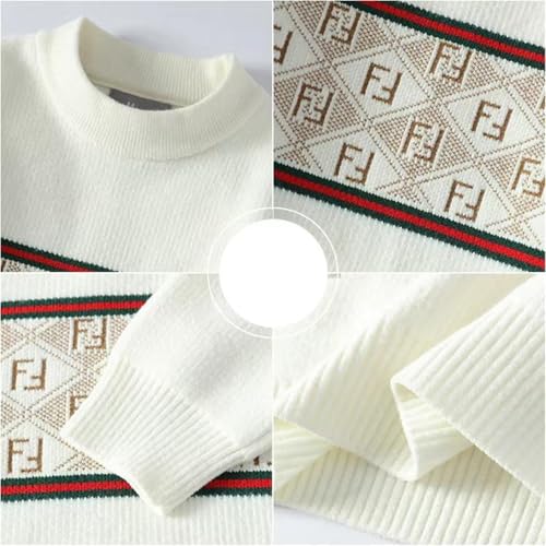 Men Knitted Pullover Sweater - Thick Warm Half High Collar Autumn Winter Casual Full Size 4XL2