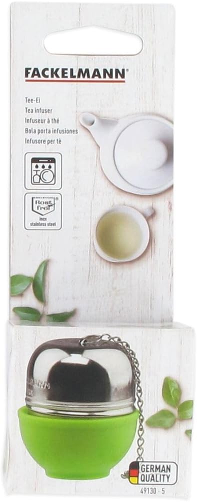 Fackelmann 49130 Tea Infuser with Stand, Stainless Steel, 17 x 7.9 x 4.5 cm, Grey