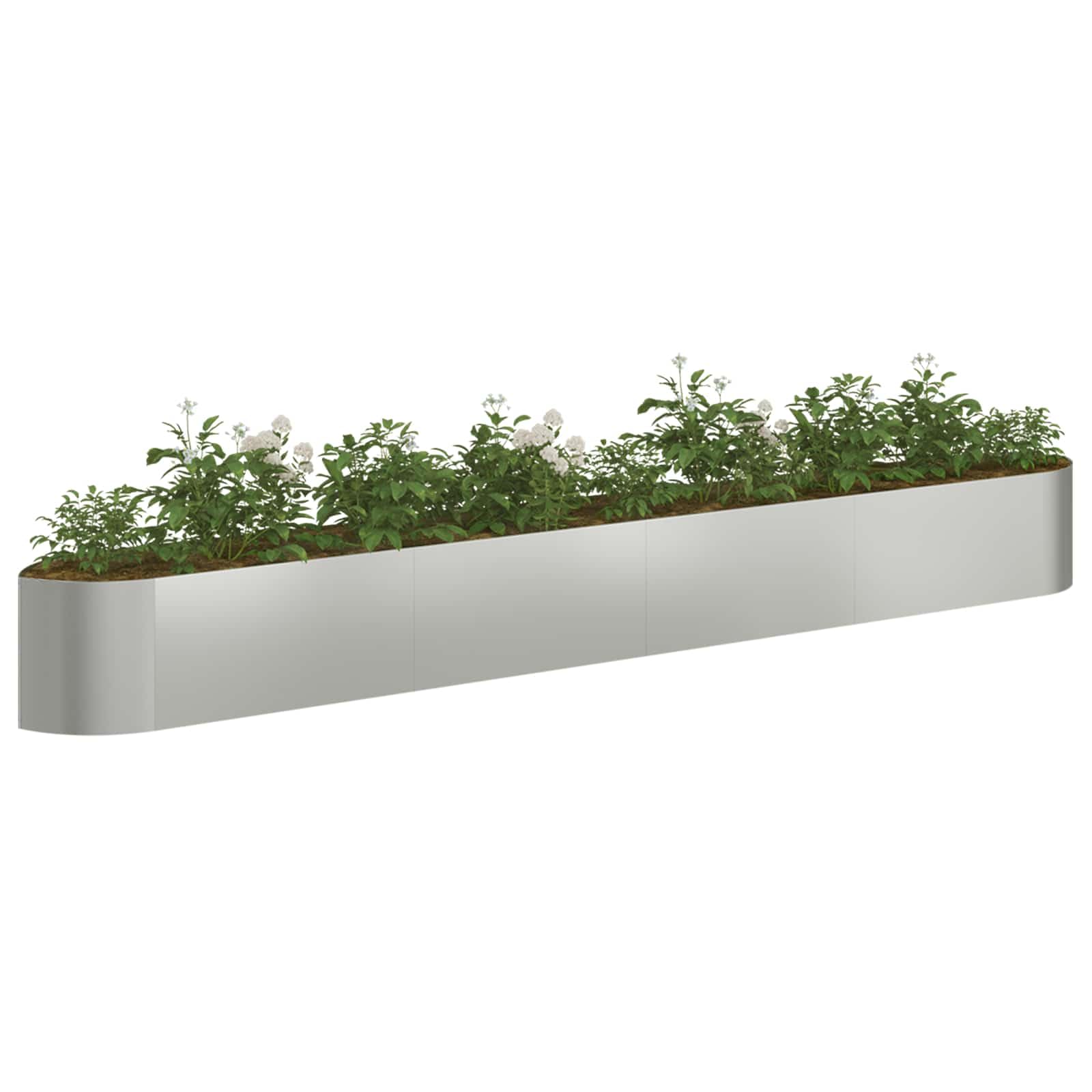 Bancal de metal galvanizado de 380 x 40 x 40 cm para jardín