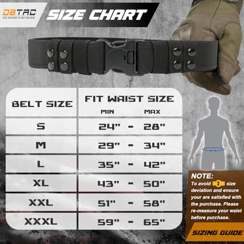 DBTAC 2\" Nylon Duty Belt w/ 4 Keepers Tactical Police Security Utility Belts for Law Enforcement Security Patrol & Work Gear (2\" Outer Belt, Black, XX-Large) - Thumbnail 2