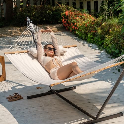 Image of Lazy Daze Double Hammock with Stand, Balance Straps & Carry Bag for Outside