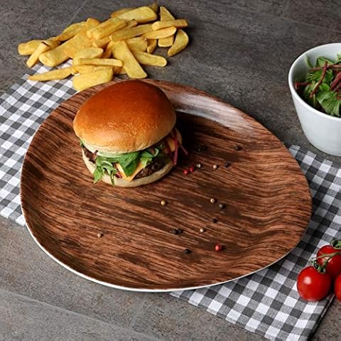 Holst Porzellan Zweite WD 031 B1 Teller halbtief 31 x 27 cm Holz Optik Cover