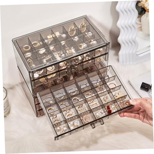 Boîte à bijoux transparente ifundom à 3 tiroirs et 72 compartiments pour ongles - 7