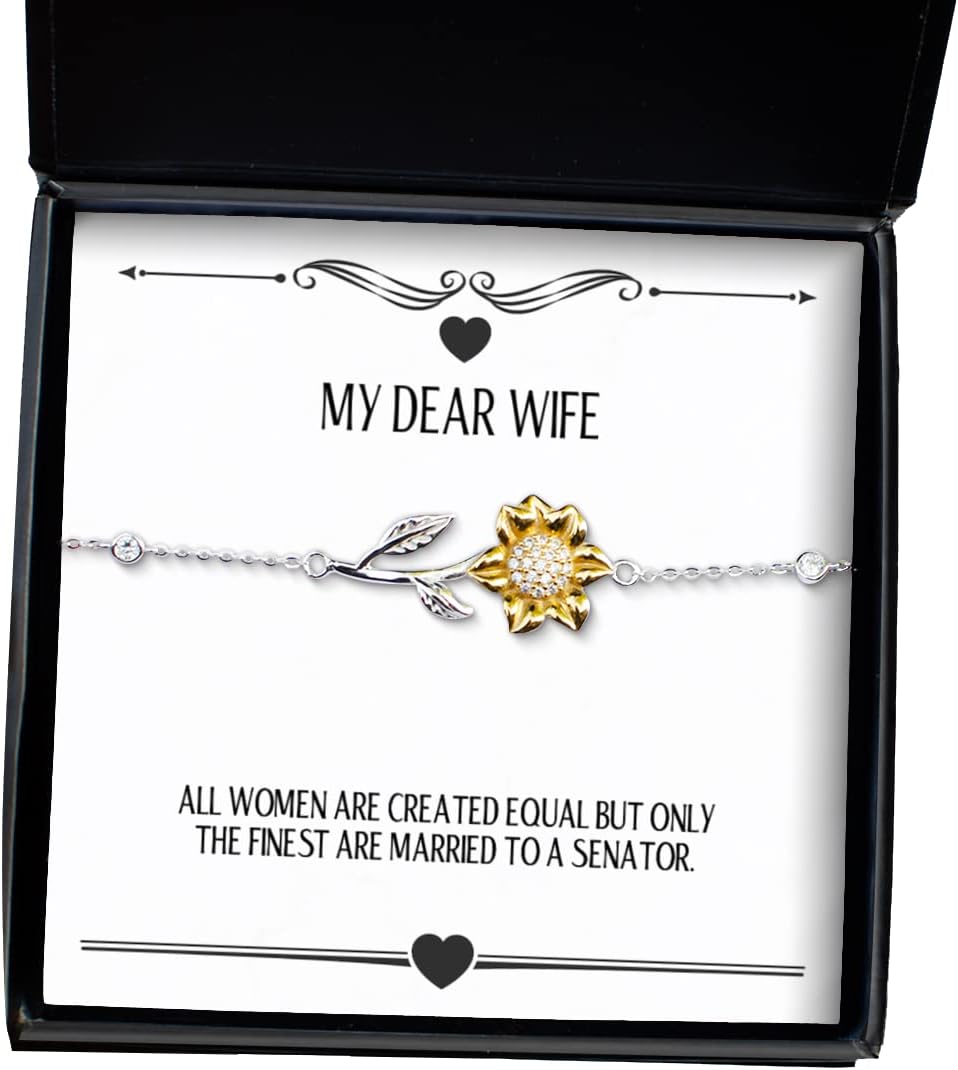 Perfect Wife Sunflower Bracelet, All Women are Created Equal but Only The Finest are Married to a., Fun for Wife, Holiday