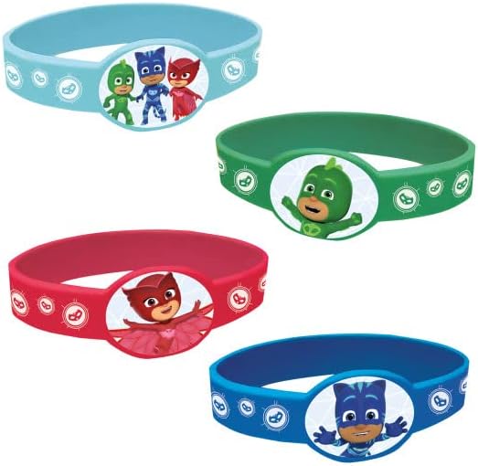 Miniatura 3 de Unique PJ Masks - Paquete de suministros para fiesta de cumpleaños, incluye 8 bolsas de botín de plástico, 8 pulseras, 24 tatuajes, 9 hojas de