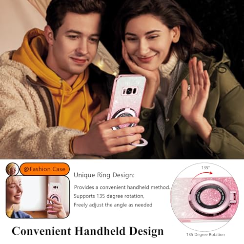 Coque compatible MagSafe Samsung S8 Plus silicone transparent anneau