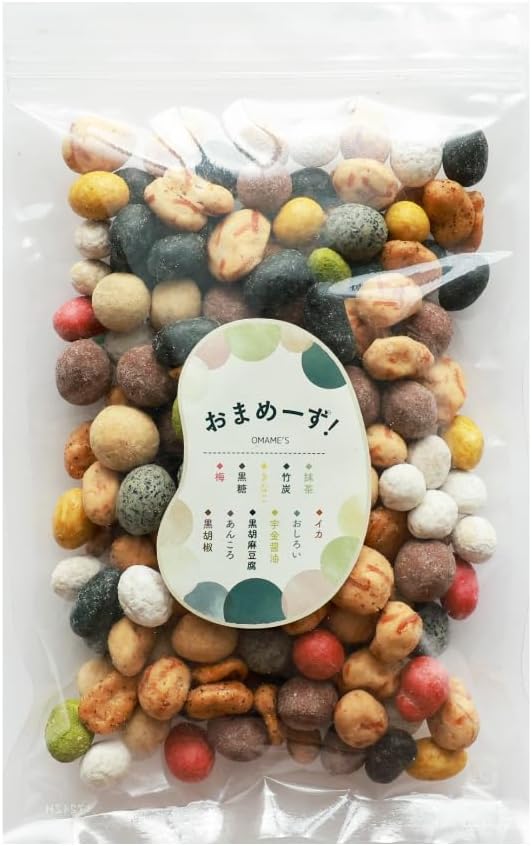 11 Kinds Mix Bean Snacks Omamez 240g Tea Snacks Gift Healthy Peanuts Broad Beans Black Beans Black Sugar Plum Matcha Ankoro Mochi Bamboo Charcoal Black Sesame Tofu Kinako Squid Black Pepper Mixed Nuts