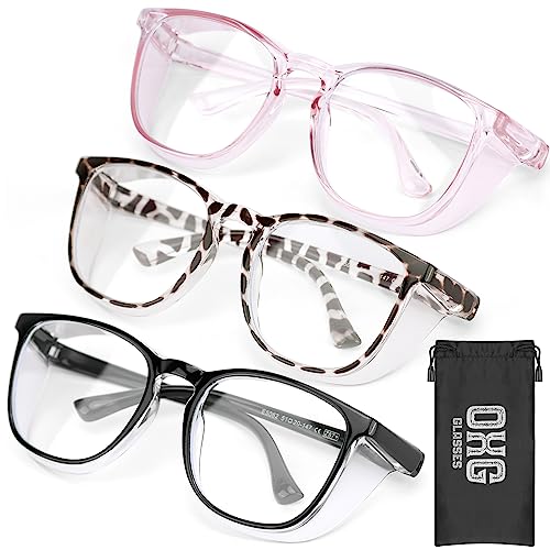 51W2DPHH5bL. SL500 OXG 3 Pack Safety Glasses Goggles Anti Fog, Blue Light Blocking Protective Eyewear Anti Scratch UV Protection Glasses For Women