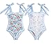 ASHER FASHION Women's One Piece Swimsuit -Bathing Suit for Women Tummy Control Reversible Bustier Floral Print Monokinis Blue