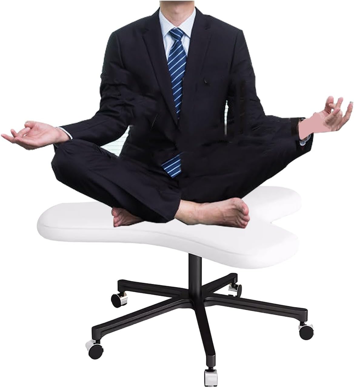 Office Chair Cross Legged Chair，Kneeling Chair Height-Adjustable Office Chair for Sitting Cross Legged, Armless Kneeling Posture Ergonomic Chair Desk Stool, Wide Seat Chair Recliner (Color