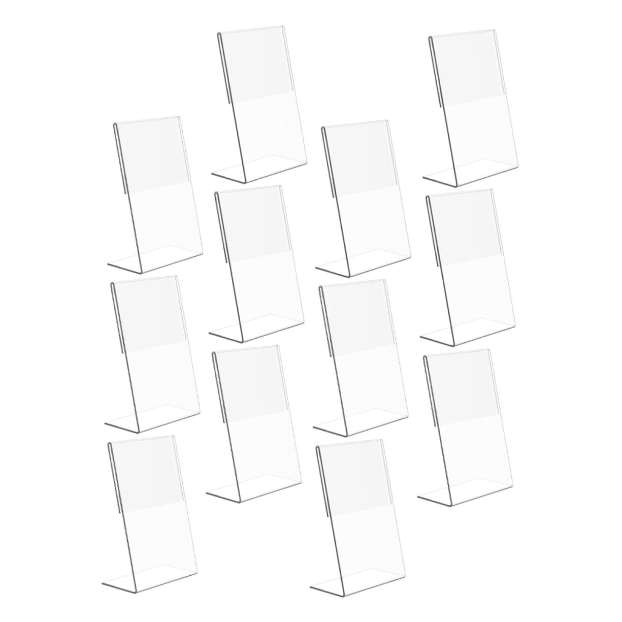 ERINGOGO 12 Pezzi Porta Tavolo Trasparente in Acrilico Shaped Supporto Segnaposto Matrimonio Espositore Numero Tavola per Ristoranti Bar e Base Stabile per Menu e Foto