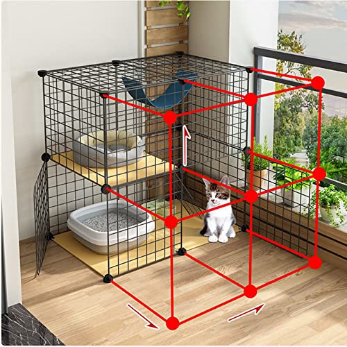 Cage de transport rigide pour chat pliable et grand enclos modulable