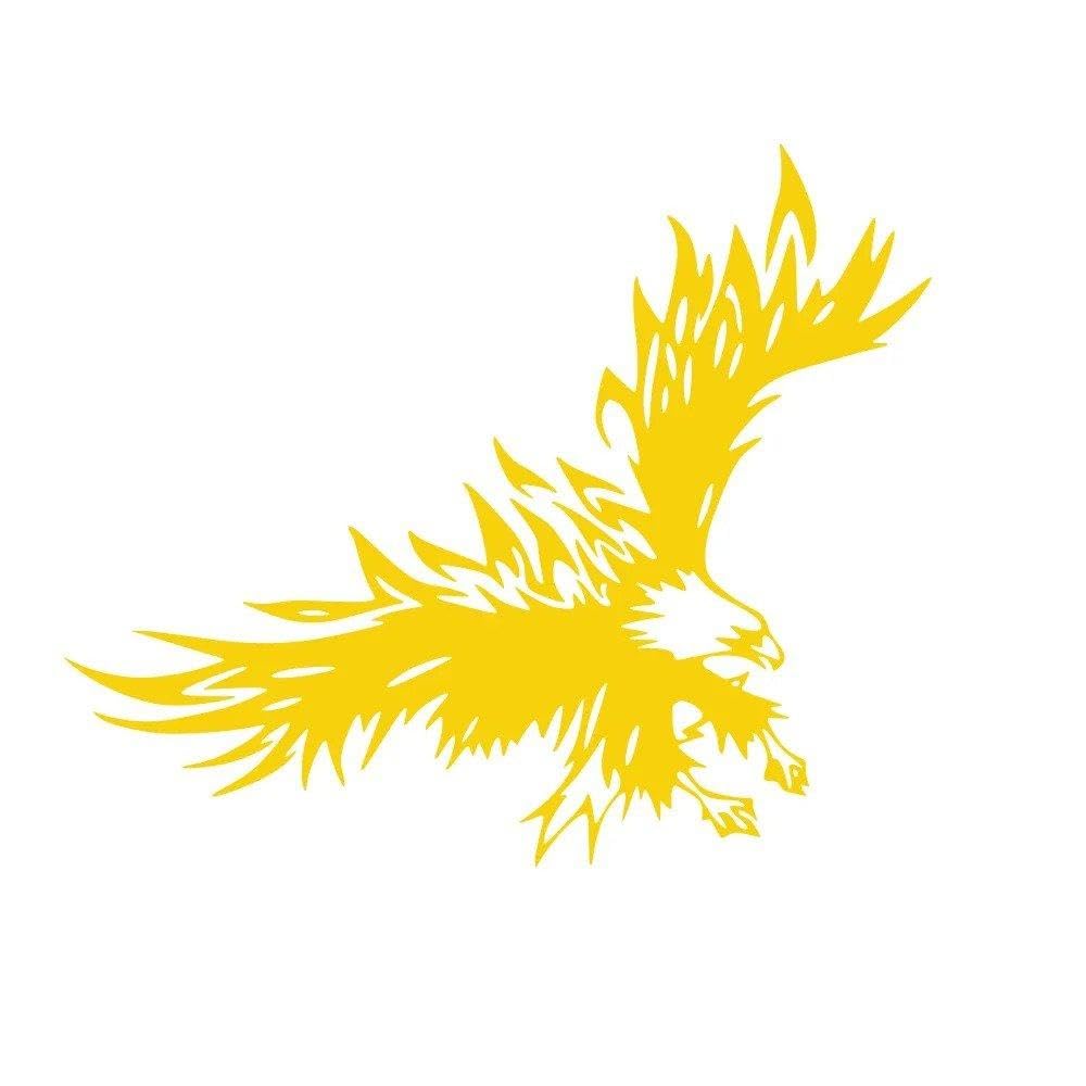 Car Bonnet Stickers Eagle Pattern Vinyl Decal Auto Colorful Waterproof Vehicles PVC(Glossy Yellow,80x50cm)