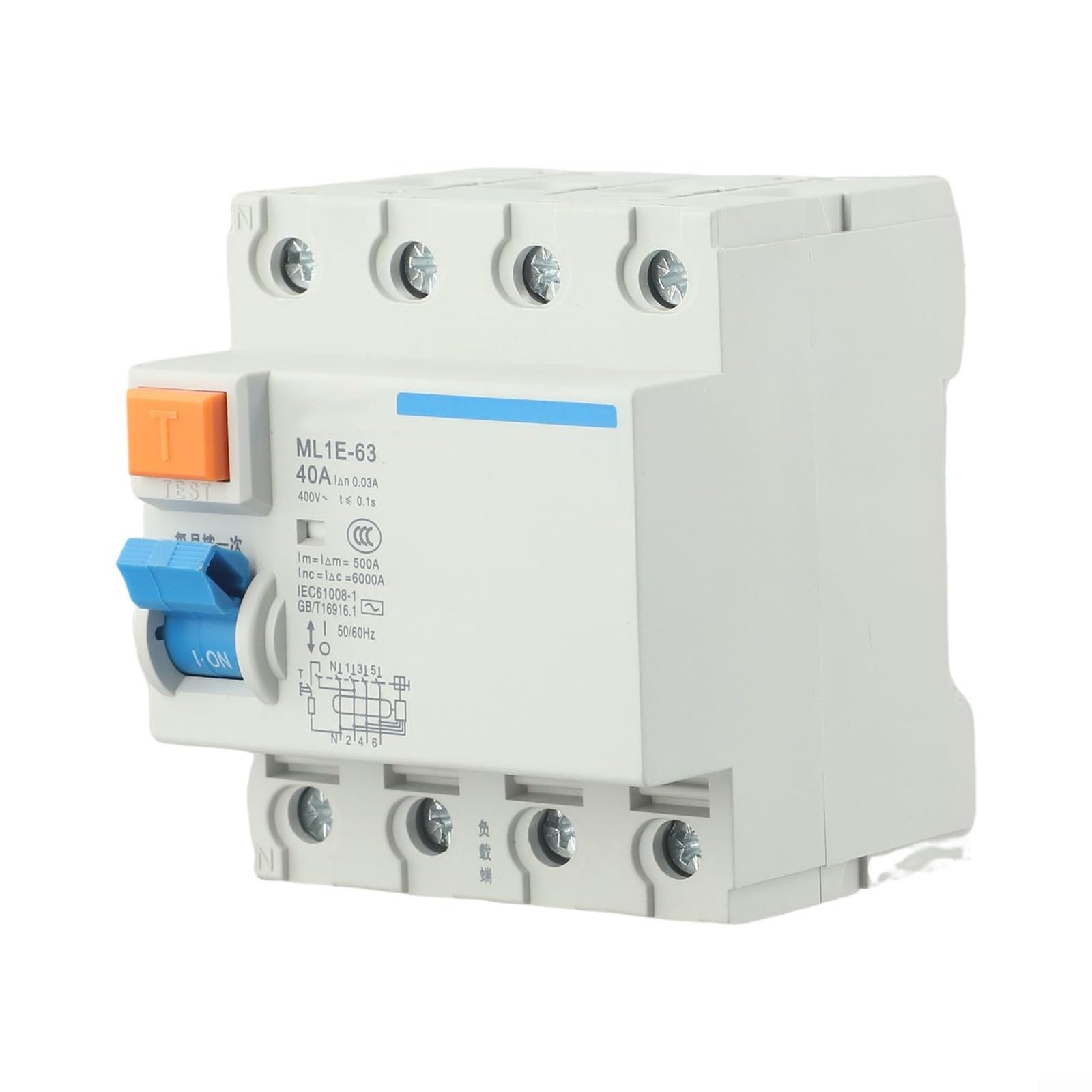 Three Phase Leakage Protection Circuit Breaker, Multifunctional 3P+N Air Switch Leakage Protector, AC400V Din Guide Rail(40A) - Image 2