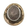 FACE MIRACLE Lace Toupee For Men Real Human Hair Replacement System Soft Lace Hair Piece For Mens Toupee Breathable Hairpiece Black Brown Grey 8X10#540 Medium Light Brown Mixed 40% Grey #5